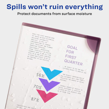 Avery Corner Lock Document Sleeves, Holds up to 20 Sheets, Assorted Colors, 6 Plastic Sleeves (72262) 6 Covers